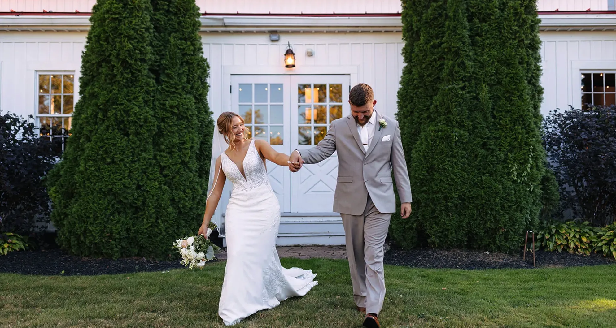 Couple share their first dance inside the historic Columbia Ballroom